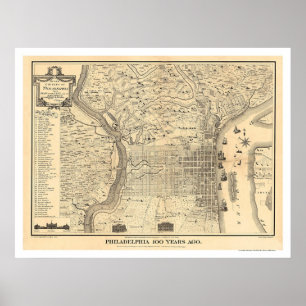 Karte von Philadelphia, wie sie im Jahre 1776 Poster