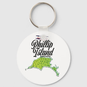 Karte von Phillip Island Australien Schlüsselanhänger