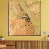 Karte von Phnom Penh, Kambodscha (ca. 1920) Leinwanddruck (Insitu (Wohnzimmer))