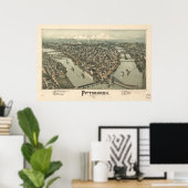 Karte von Pittsburgh, Birds-Eye View, 1902 Poster (Heimbüro)