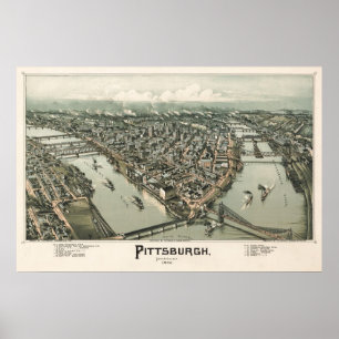 Karte von Pittsburgh (Fowler) - 1902, BigMapBlog.c Poster
