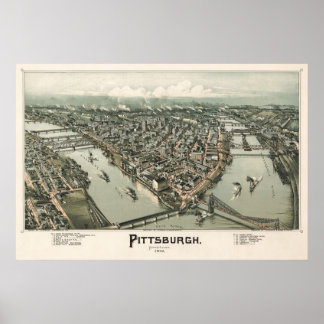 Karte von Pittsburgh (Fowler) - 1902, BigMapBlog.c Poster