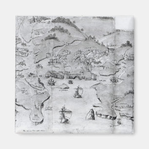 Karte von Plymouth, c.1539 Magnet