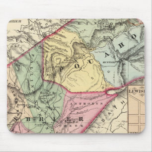 Karte von Pocohontas, Greenbrier-Landkreis Mousepad