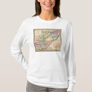 Karte von Pocohontas, Greenbrier Landkreise T-Shirt