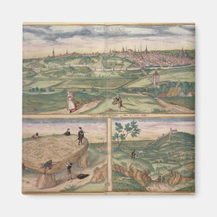 Karte von Poitiers, von "Civitates Orbis Terrarum" Magnet