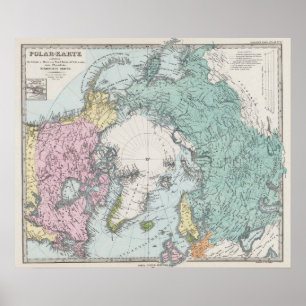 Karte von polaren Meeren Poster
