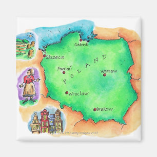 Karte von Polen Magnet