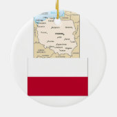 KARTE VON POLEN, POLNISCHE FLAGGE KERAMIK ORNAMENT (Hinten)