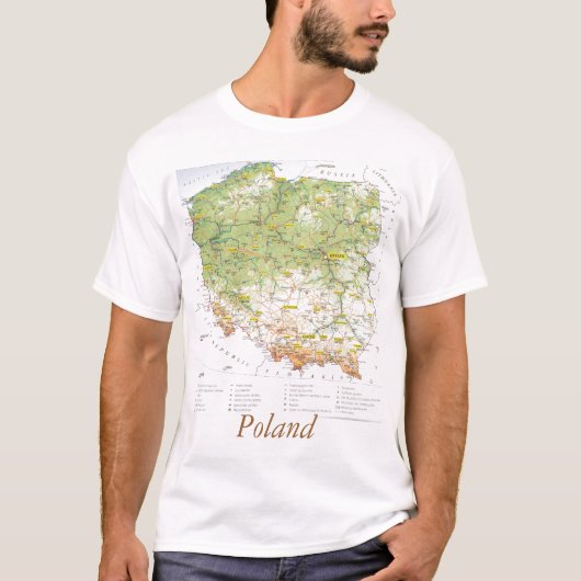Karte von Polen T-Shirt (Vorderseite)