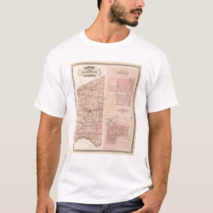Karte von Porter County mit Chesterton, Hebron T-Shirt