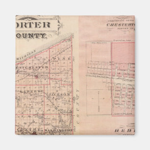 Karte von Porter Landkreis mit Chesterton, Hebron Magnet
