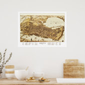 Karte von Portland Maine im Jahr 1876 Poster (Küche)