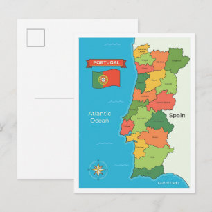 Karte von Portugal Art Vintage Reise