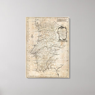 Karte von Portugal Leinwanddruck