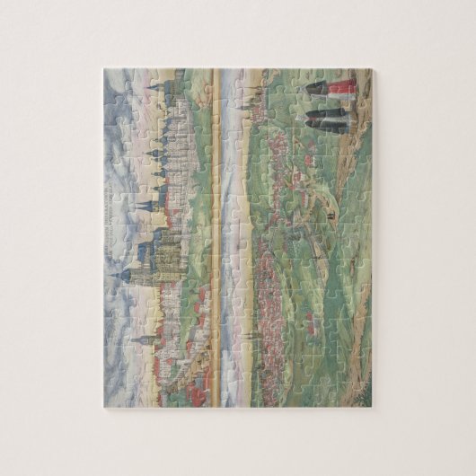 Karte von Prag, von "Civitates Orbis Terrarum" Puzzle (Vertikal)