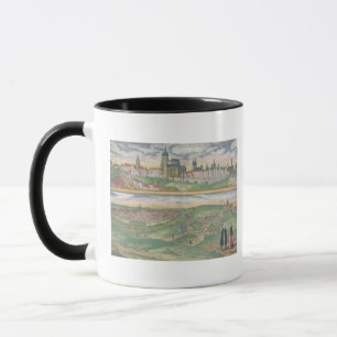 Karte von Prag, von "Civitates Orbis Terrarum" Tasse