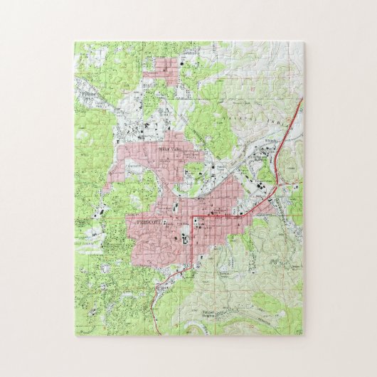 Karte von Prescott Arizona (1973) Puzzle (Vertikal)