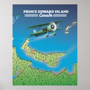 Karte von Prince Edward Island, Kanada. Poster