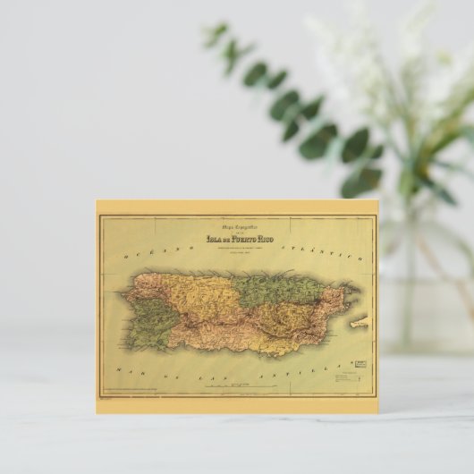Karte von Puerto Rico (1886) (Stehend Vorderseite)