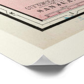 Karte von Puerto Rico von F. Cram (1901) Poster (Ecke)