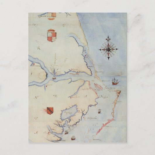 Karte von Raleighs Virginia (Vorderseite)