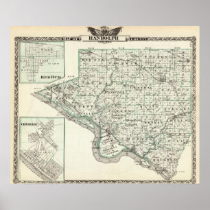 Karte von Randolph Landkreis, Red Bud und Chester Poster
