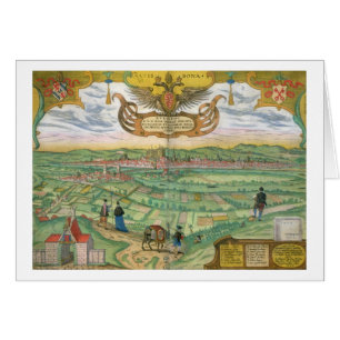 Karte von Regensburg, von 'Civitates Orbis