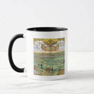 Karte von Regensburg, von 'Civitates Orbis Tasse