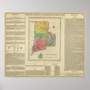 Karte von Rhode Island Poster