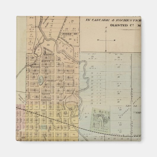 Karte von Rochester, Minnesota Magnet (Vorne)