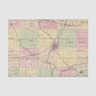 Karte von Rock County, Staat von Wisconsin Seidenpapier