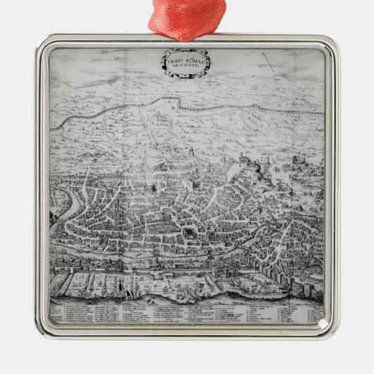 Karte von Rom Silbernes Ornament (Vorne)