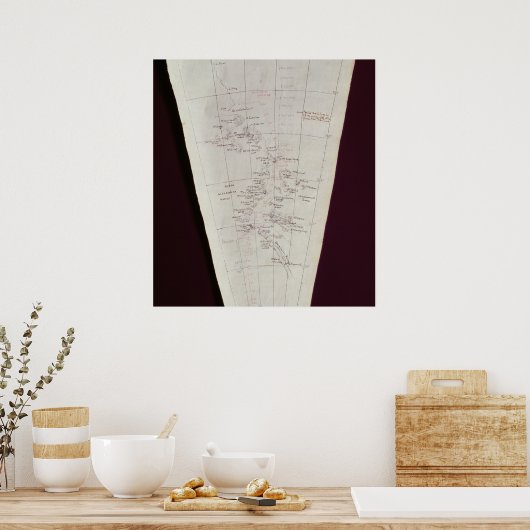 Karte von Ross Island bis Südpol Poster (Küche)