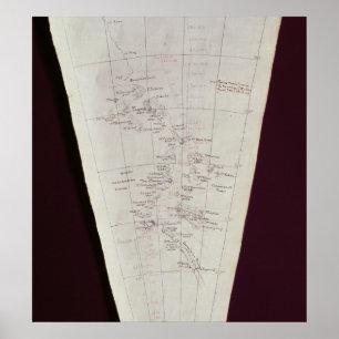 Karte von Ross Island bis Südpol Poster