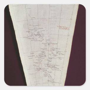 Karte von Ross Island bis Südpol Quadratischer Aufkleber