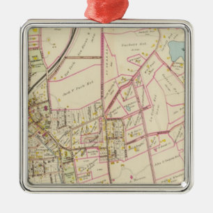 Karte von Rye, New York Ornament Aus Metall