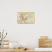 Karte von Rye, New York Poster (Küche)