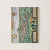Karte von Salzburg, von "Civitates Orbis Terrarum" Puzzle (Vertikal)