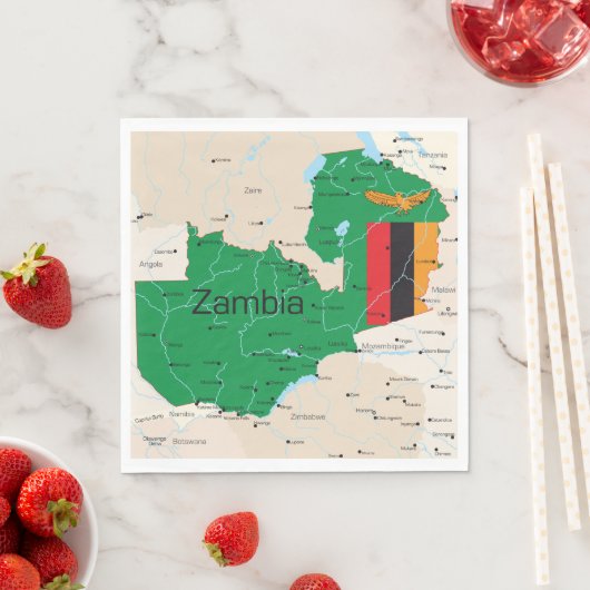 Karte von Sambia Serviette (Beispiel)