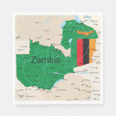 Karte von Sambia Serviette (Vorderseite)