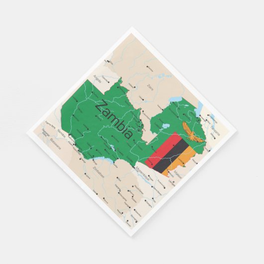 Karte von Sambia Serviette (Ecke)