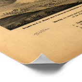 Karte von San Diego, Vogelperspektive, 1880 Poster (Ecke)