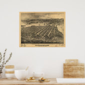 Karte von San Diego, Vogelperspektive aus Coronado Poster (Küche)