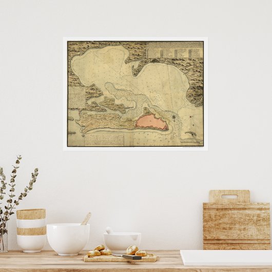 Karte von San Juan, Puerto Rico 1785 Poster (Küche)