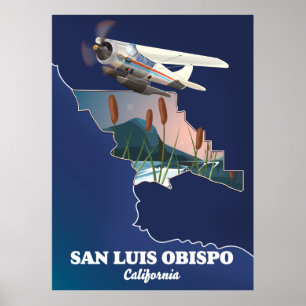 Karte von San Luis Obispo Kalifornien Poster