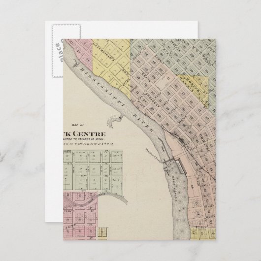 Karte von Sauk Rapids, Karte von Sauk Center, Minn (Vorne/Hinten)