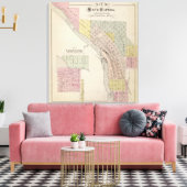 Karte von Sauk Rapids, Karte von Sauk Center, Minn Leinwanddruck (Insitu (Wohnzimmer))