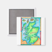 Karte von Schottland Magnet (Vorderseite/Rückseite)