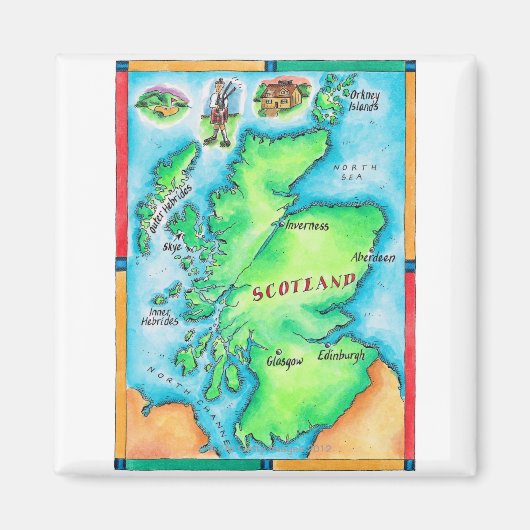 Karte von Schottland Magnet (Vorne)